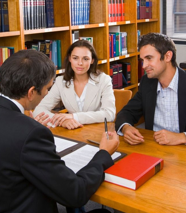 Attorney reviewing financial documents