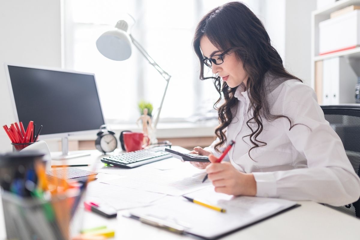 Small Business Owner reviewing digital records